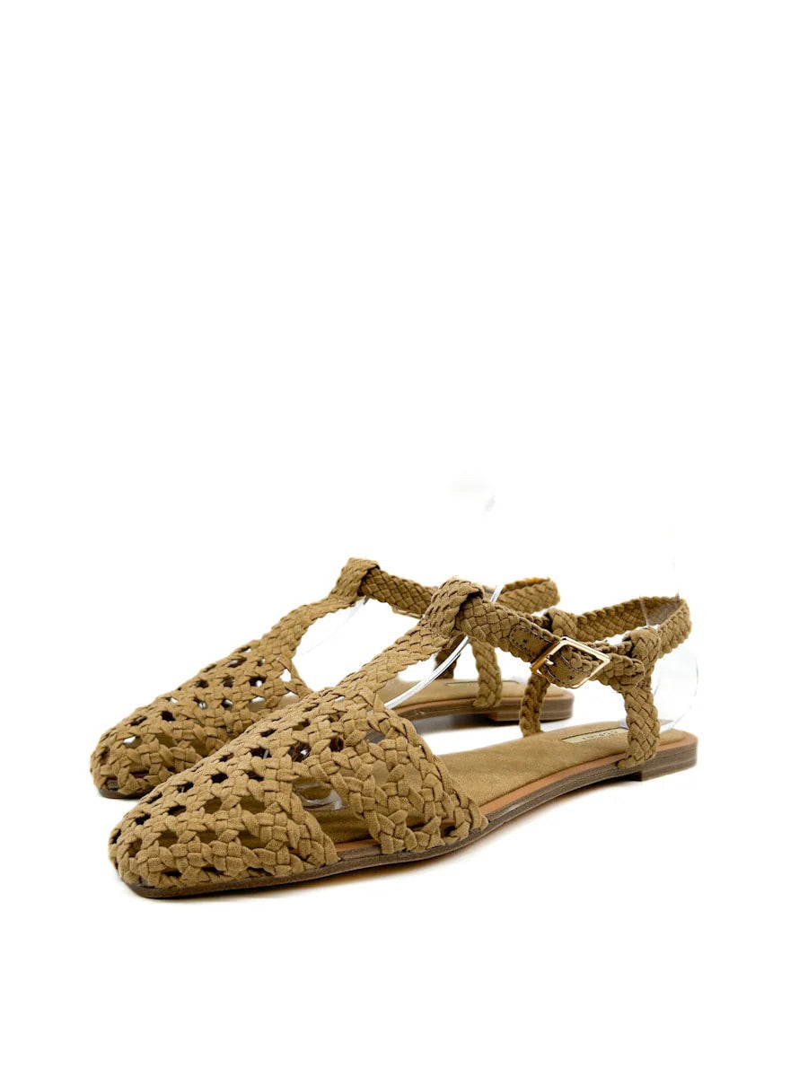 Cangrejera camel destalonada estilo trenzado CORINA