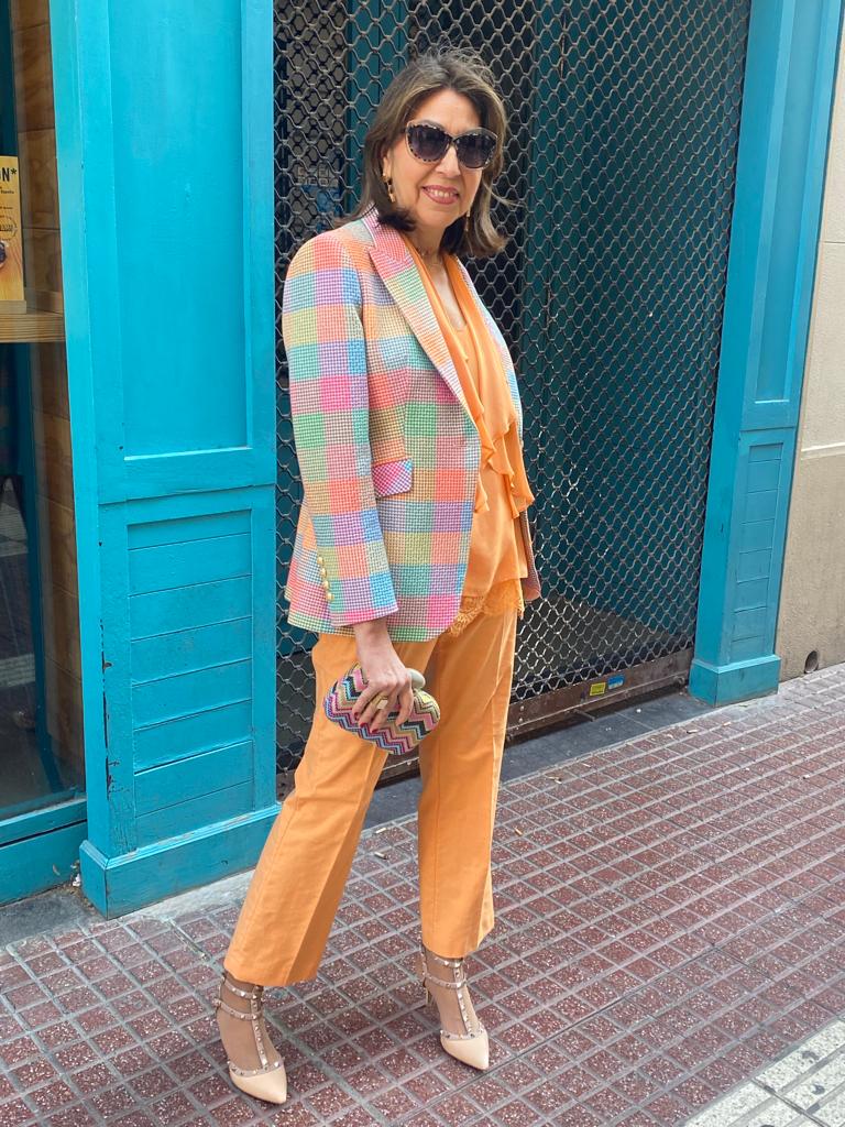 Pantalón seda salvaje naranja “Diana Gallesi”