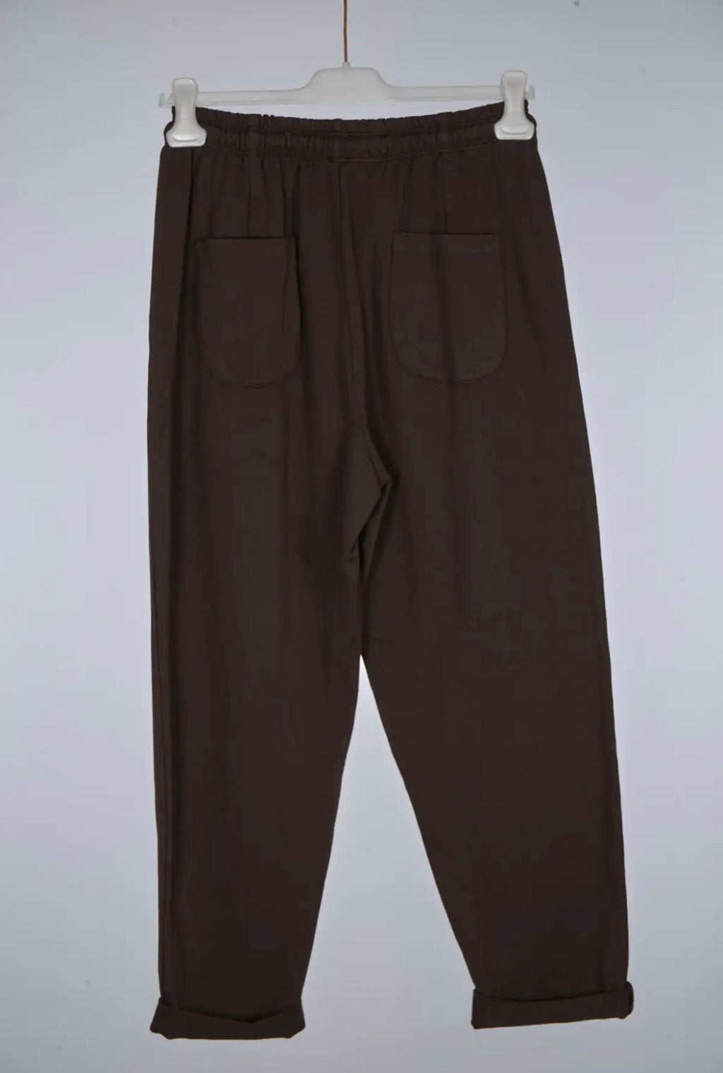 Pantalón Marrón Chocolate Mujer - Algodón Elástico Elegante | Dondola