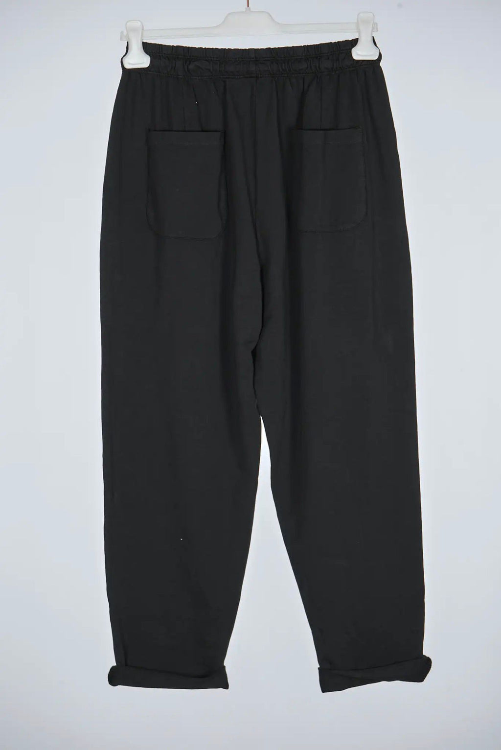 Pantalón Negro de Pinzas Mujer - Algodón Cinturilla Elástica Elegante | Dondola