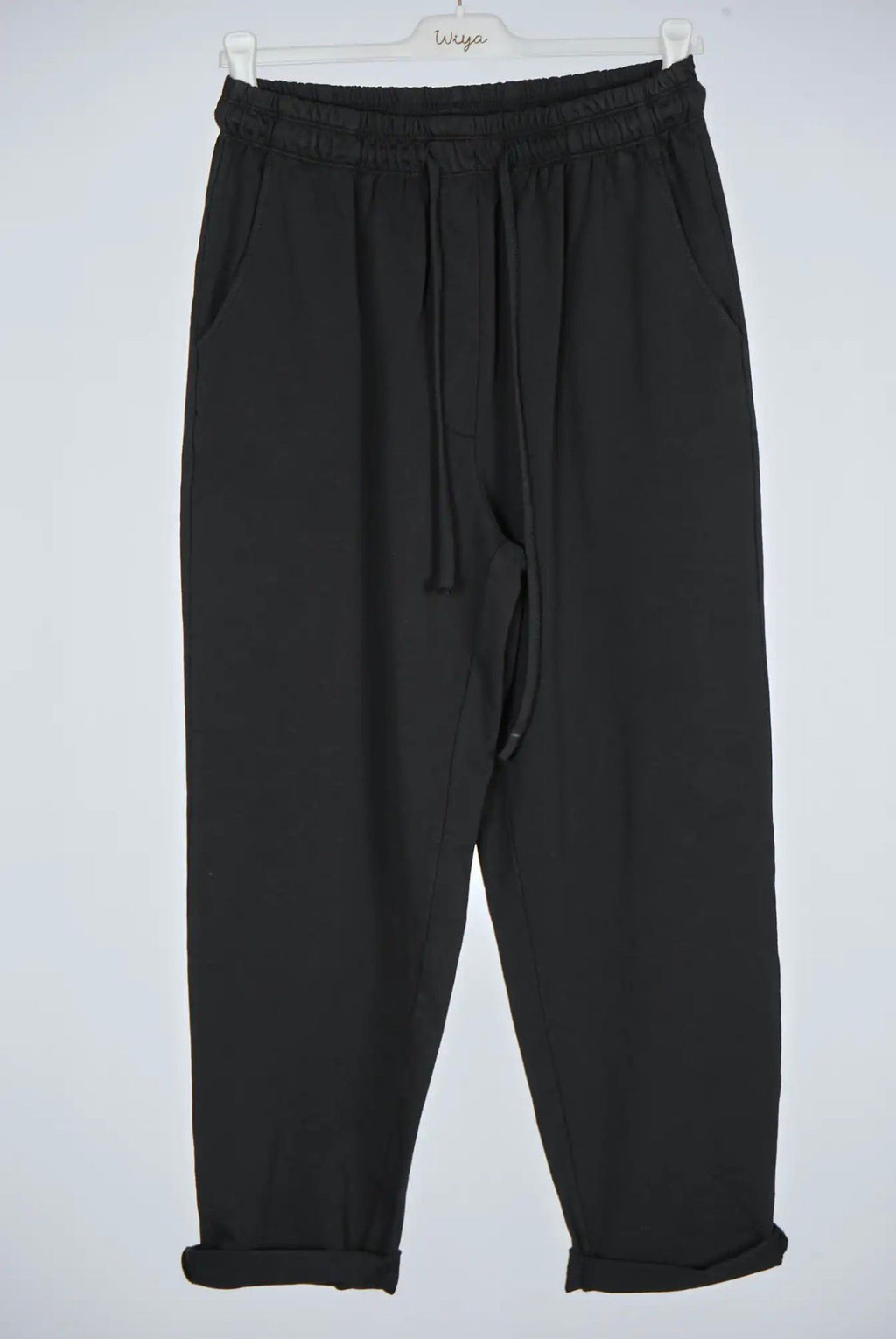 Pantalón Negro de Pinzas Mujer - Algodón Cinturilla Elástica Elegante | Dondola