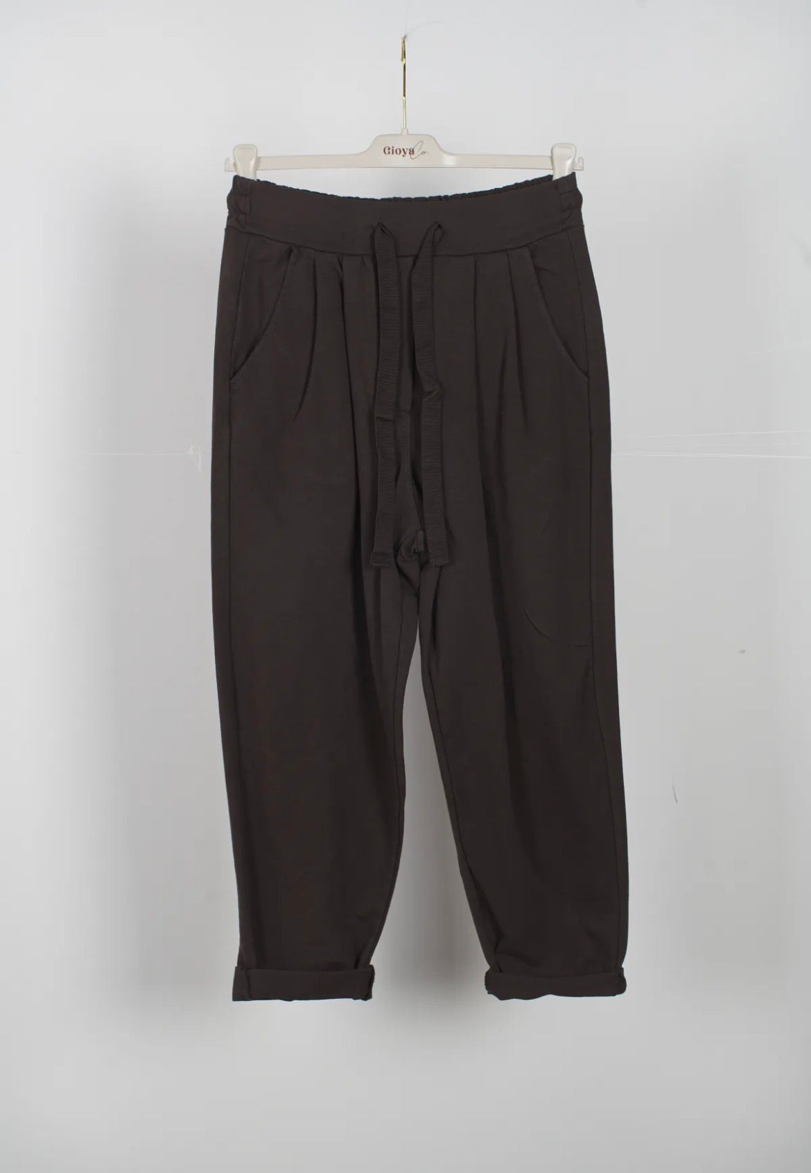 Pantalón Marrón de Pinzas Mujer - Algodón Elástico Premium | Dondola