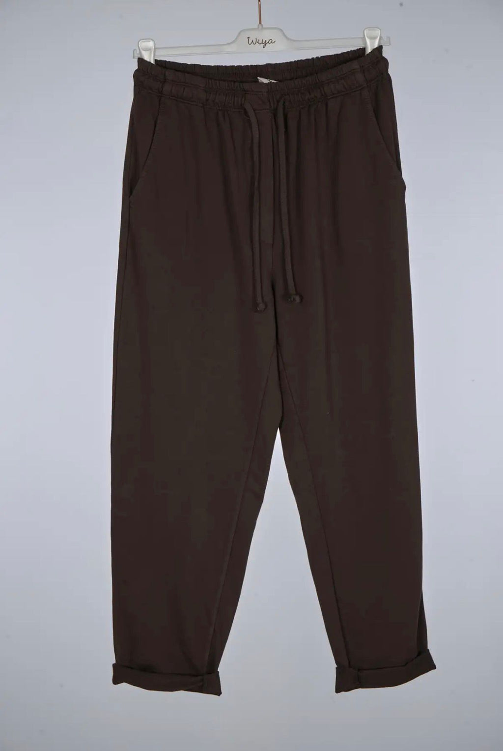 Pantalón Marrón Chocolate Mujer - Algodón Elástico Elegante | Dondola