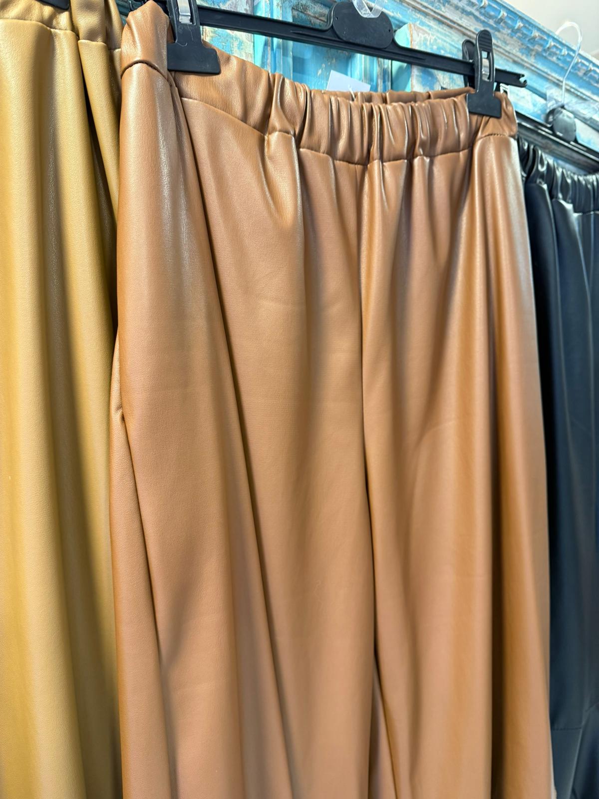Pantalones Jogger Efecto Poli Piel Chocolate
