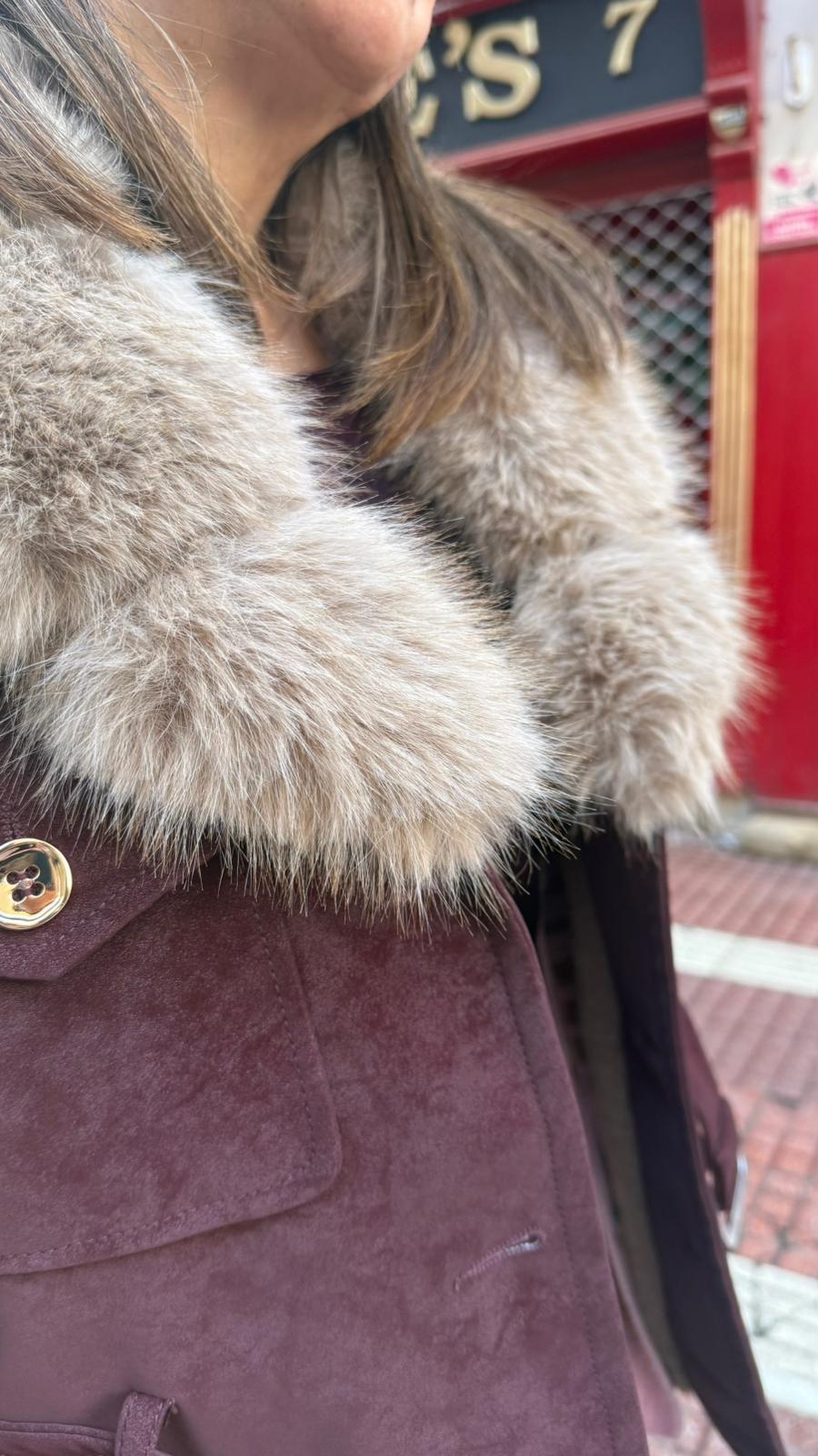 Chaqueta Safari Pelo Sintético - Abrigo Elegante Mujer