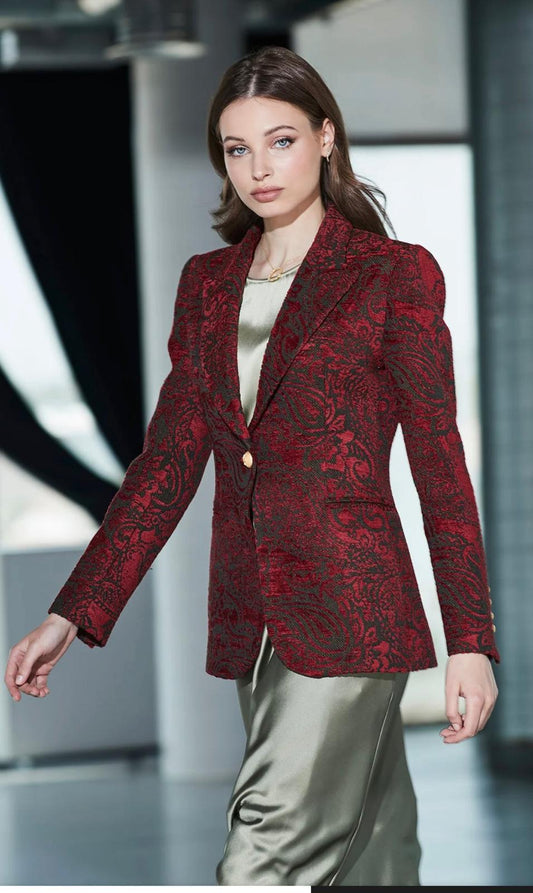 Blazer Jacquard Scotland Flower Dondola Moda