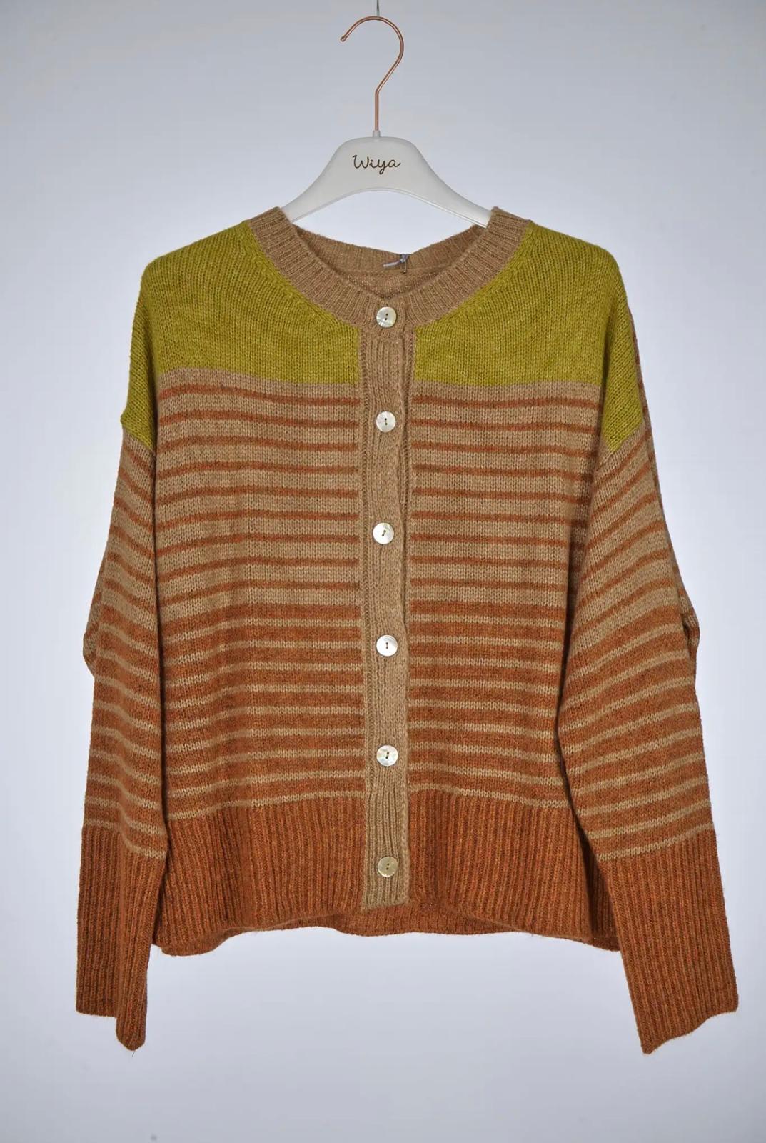 Chaqueta Punto Rayas Multicolor - Cardigan Mujer