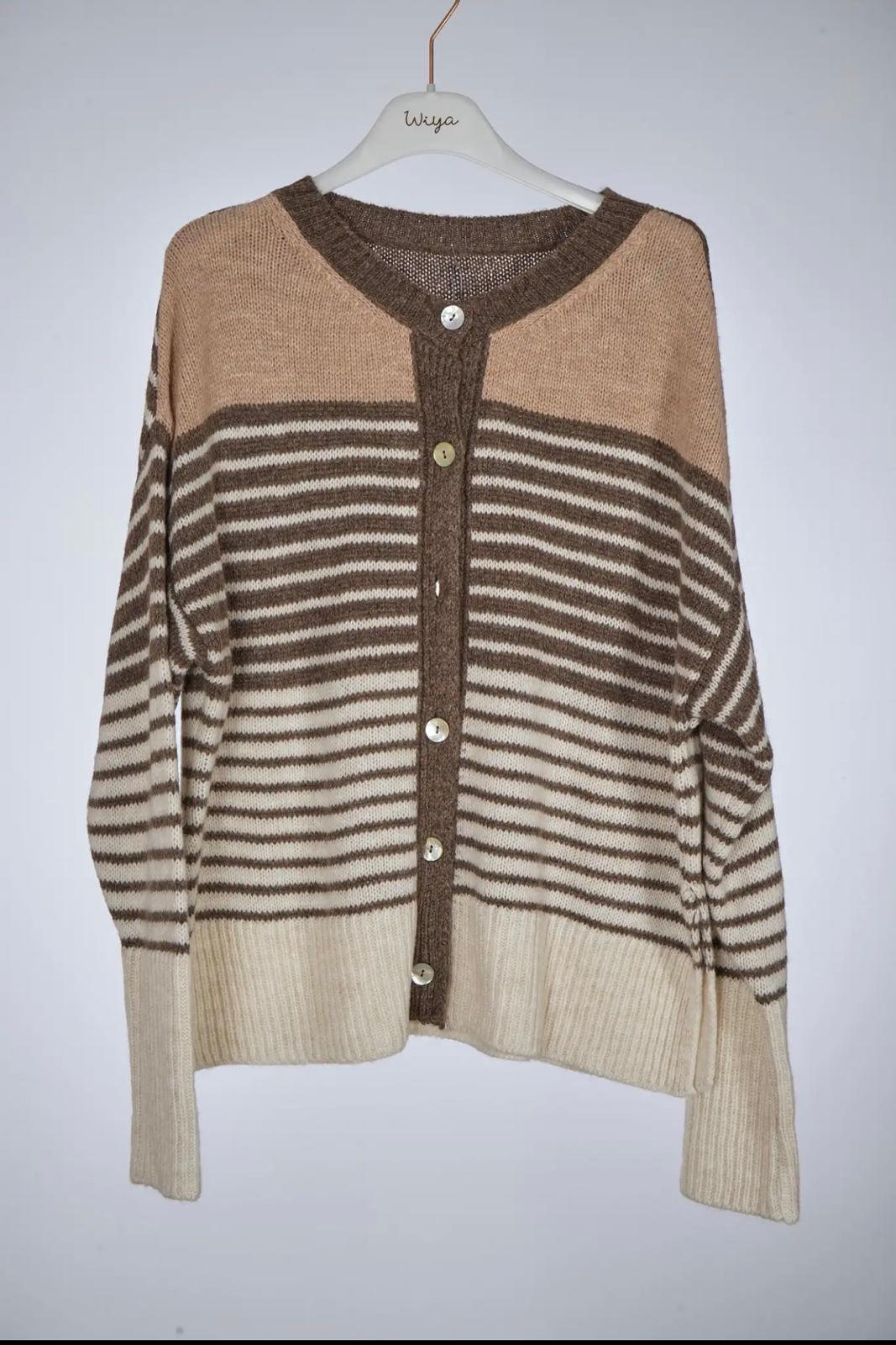 Chaqueta Punto Rayas Multicolor - Cardigan Mujer