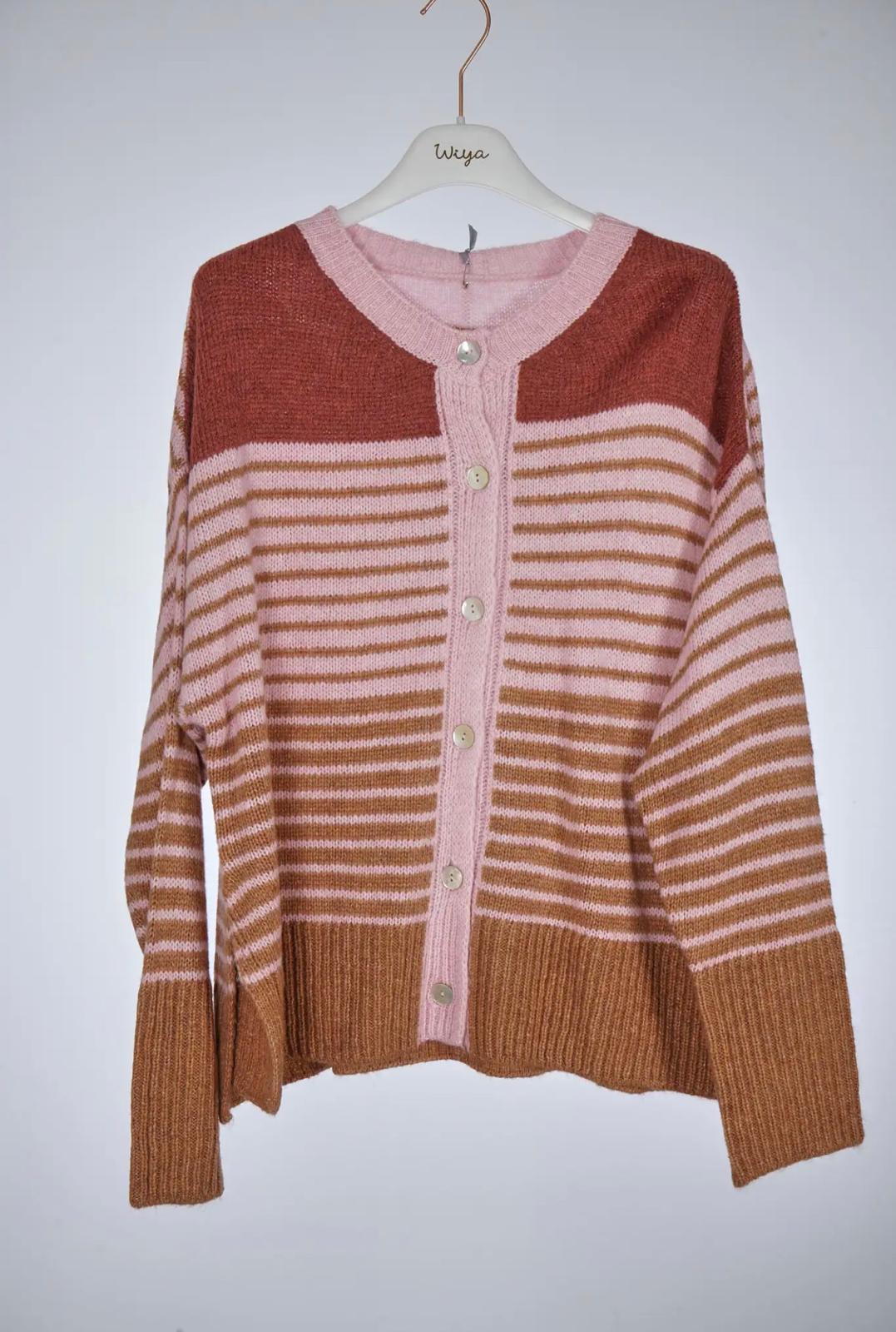 Chaqueta Punto Rayas Multicolor - Cardigan Mujer