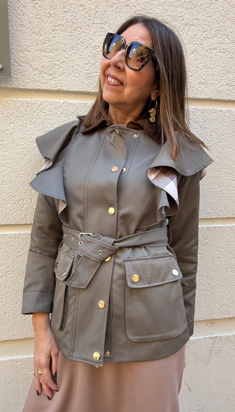 Chaqueta Utility Volantes Hombros - Chaqueta Mujer