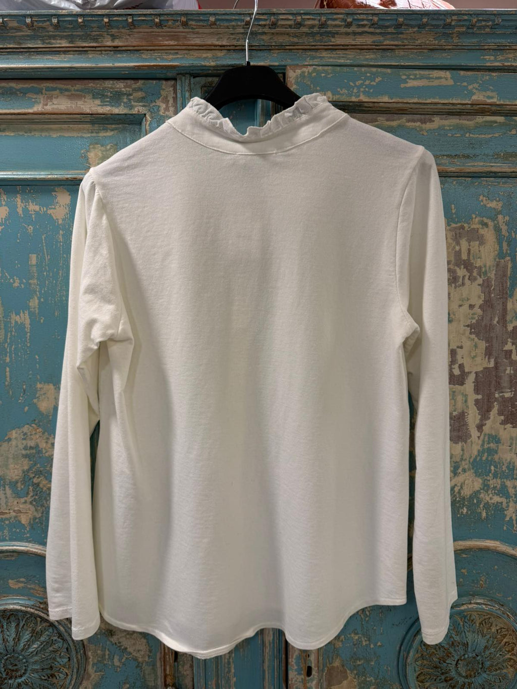 Chaqueta Blanca con Cuello Fruncido - 95% Algodón 5% Elastano