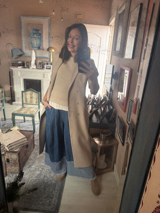 Abrigo Largo Beige Mujer - Algodón Premium | Dondola