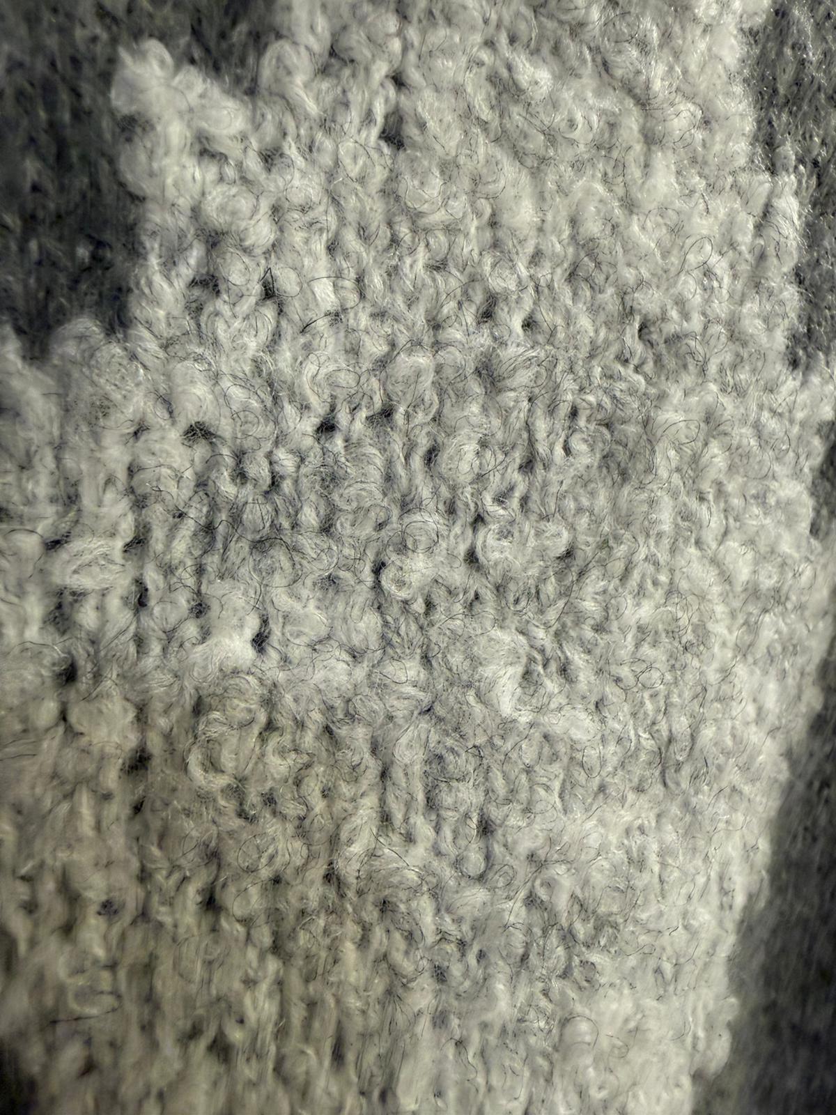 Jersey  Gris Rombos Cuello Perkins - Lana y Acrílico