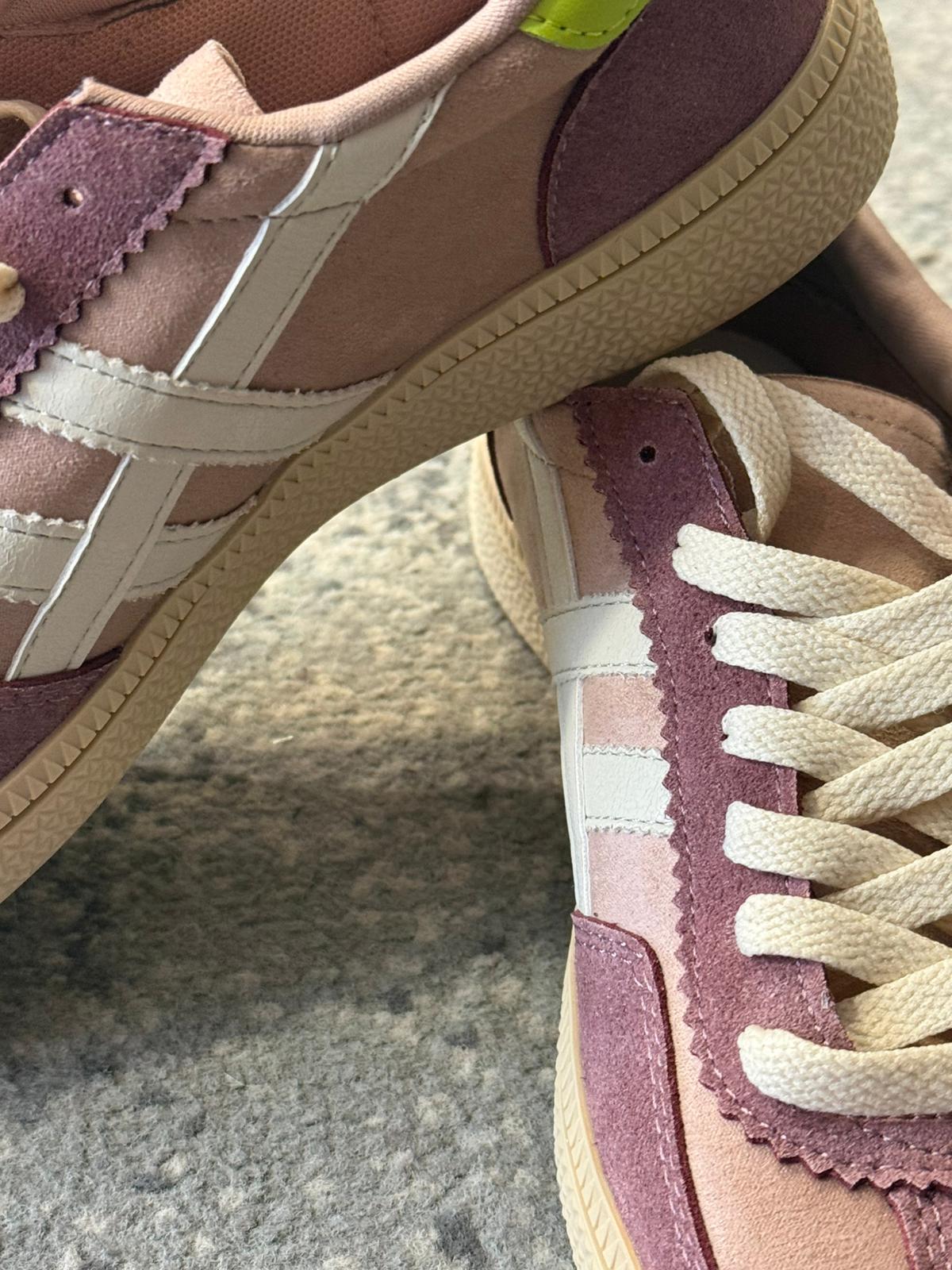 Zapatillas Deportivas Retro Rosa y Malva - Estilo Vintage Casual