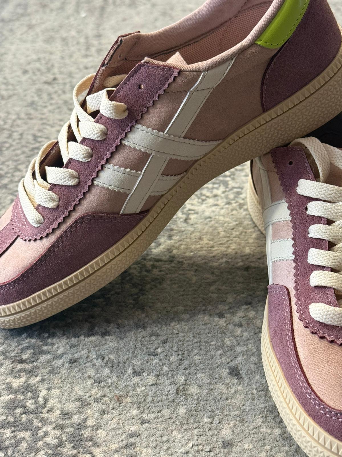 Zapatillas Deportivas Retro Rosa y Malva - Estilo Vintage Casual