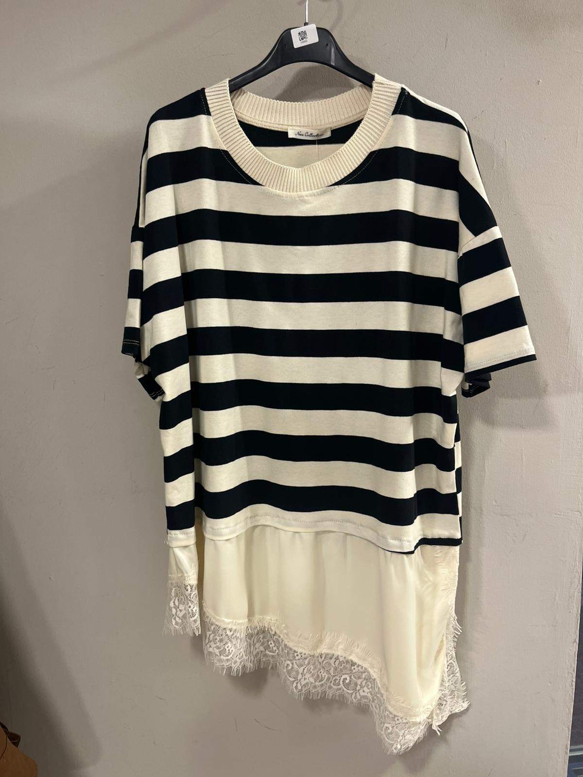 Camiseta Rayas Acabado Lencero