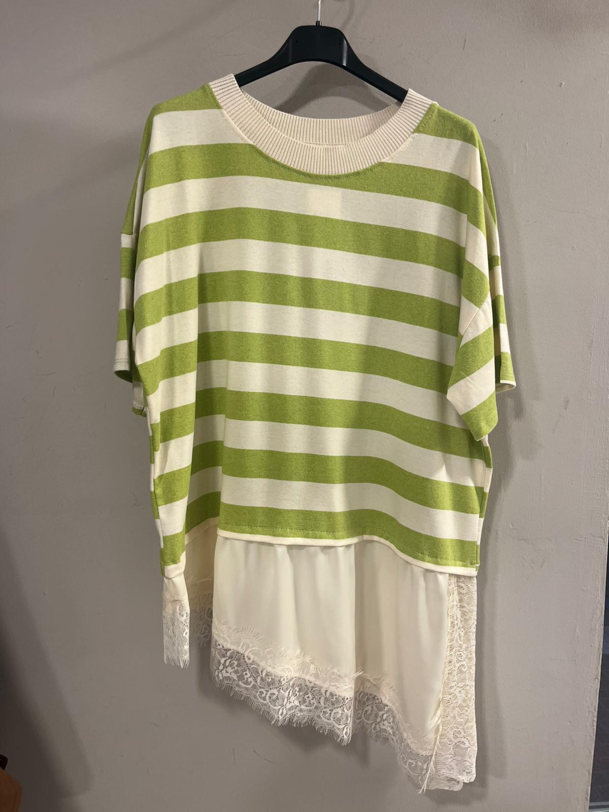 Camiseta Rayas Acabado Lencero