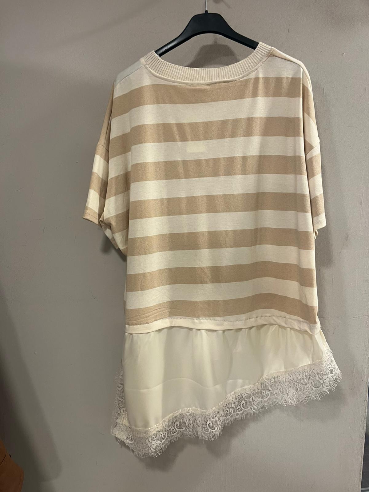 Camiseta Rayas Acabado Lencero