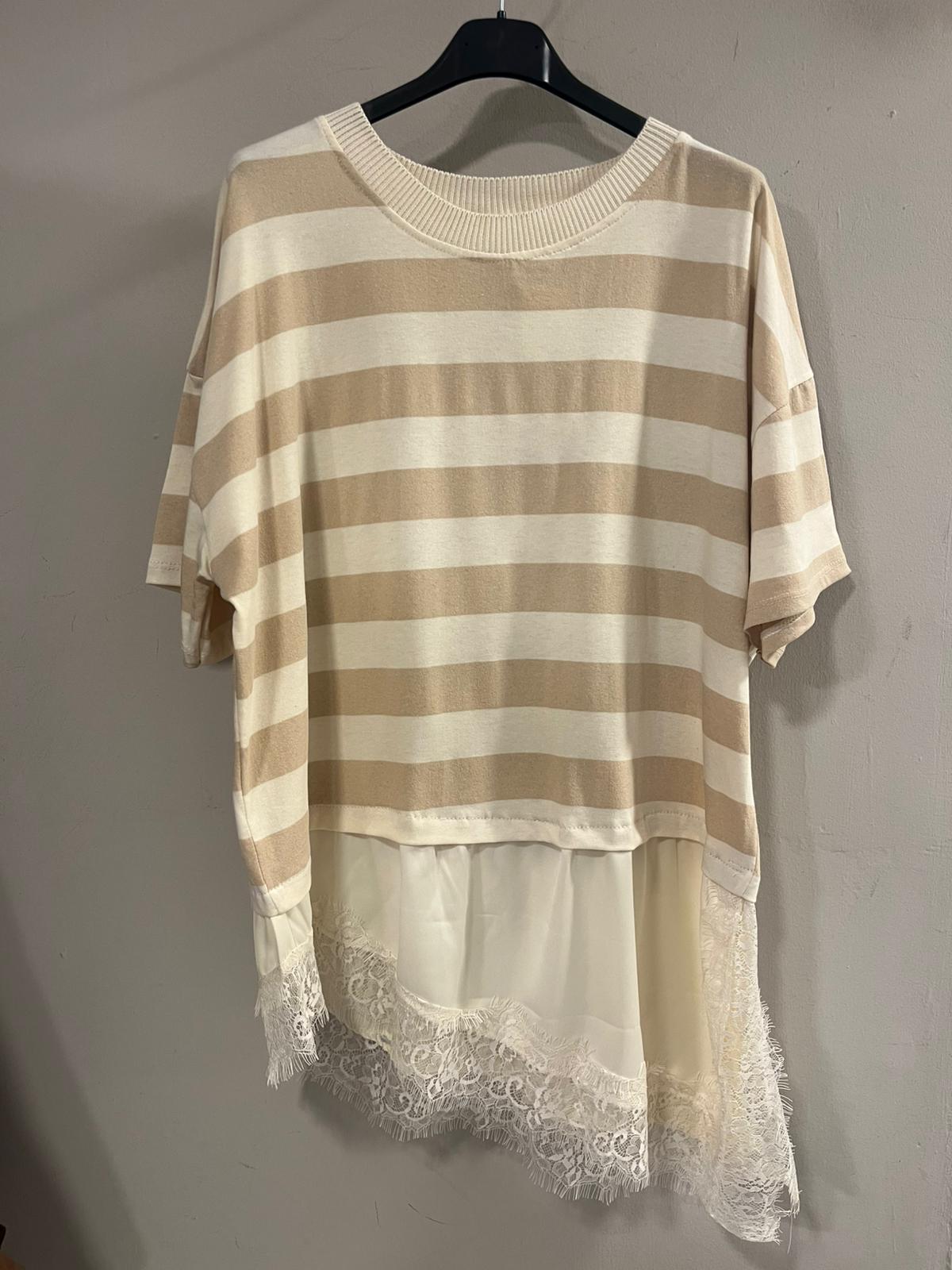 Camiseta Rayas Acabado Lencero