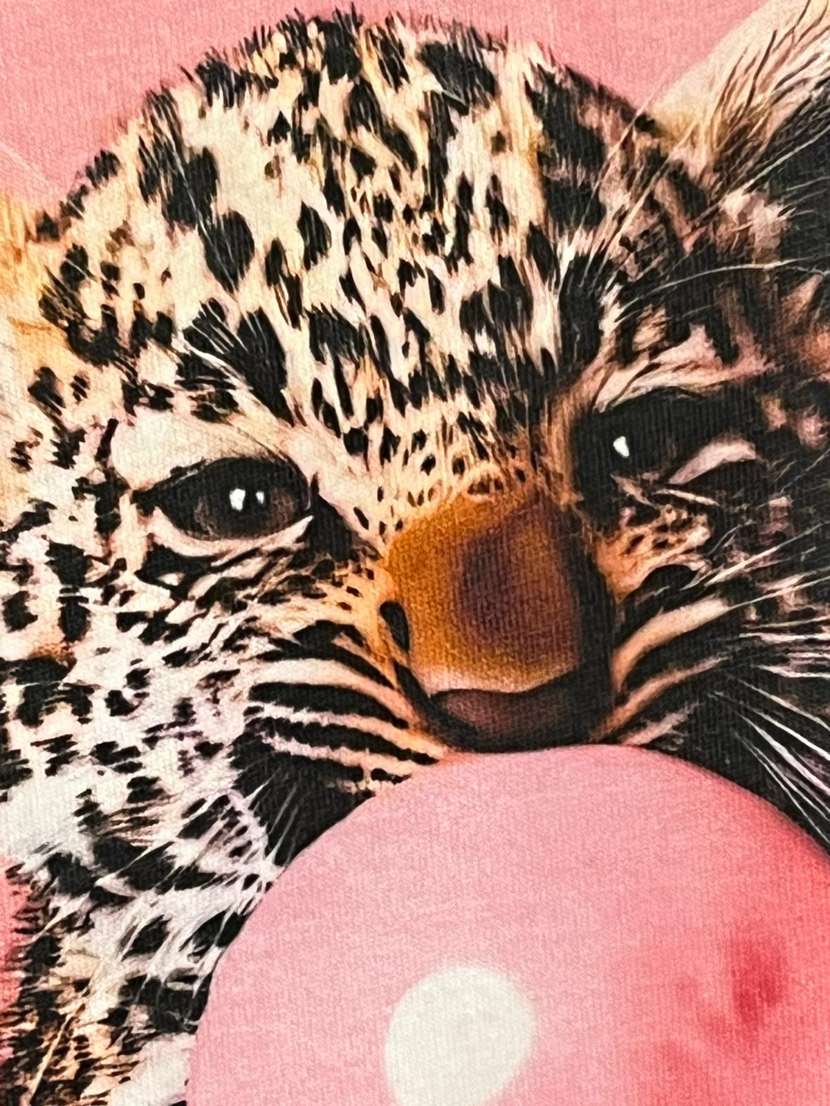 Camiseta Leopardo Chicle Rosa