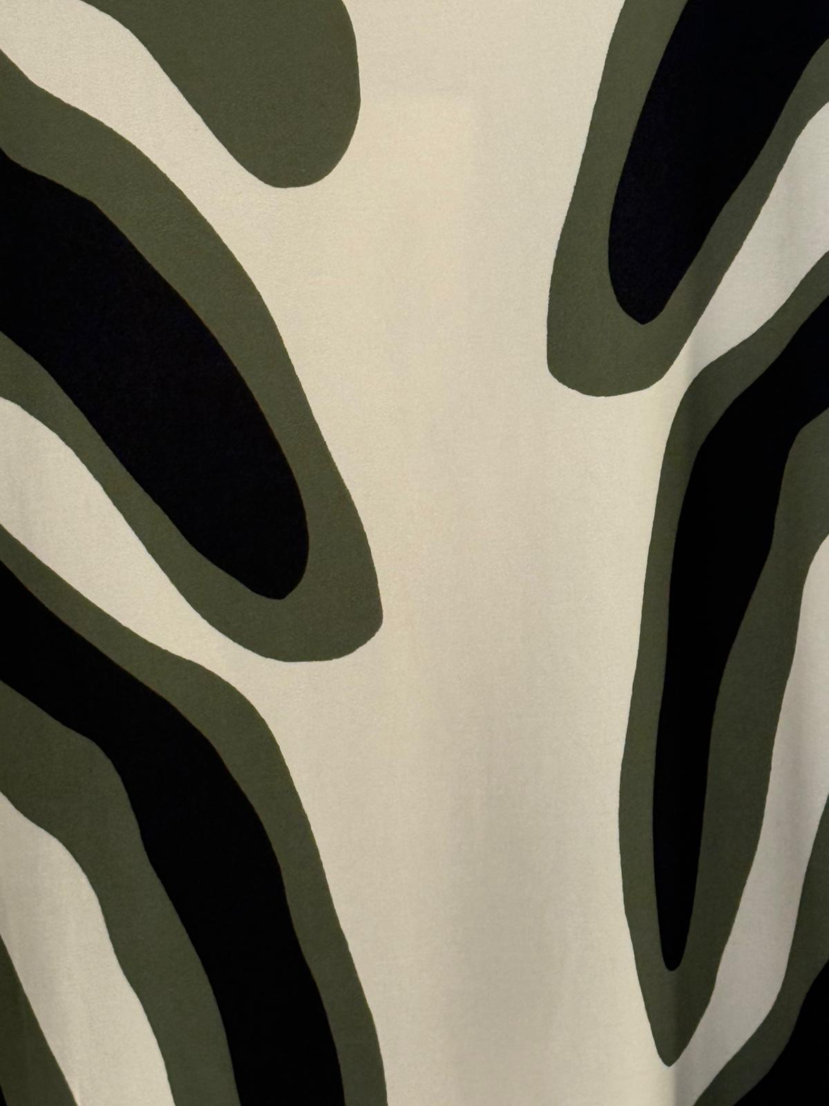Vestido Maxi punto de seda Print Ondas — Estampado Abstracto