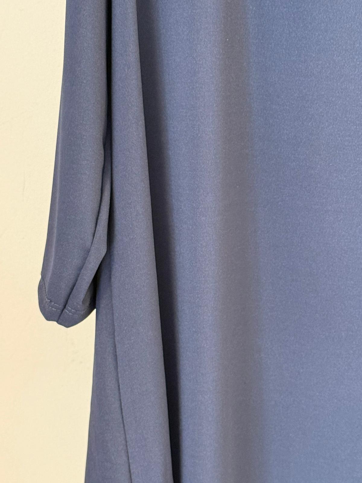 Blusa Asimétrica de Manga 3/4 en Azul Marino (Conjunto)
