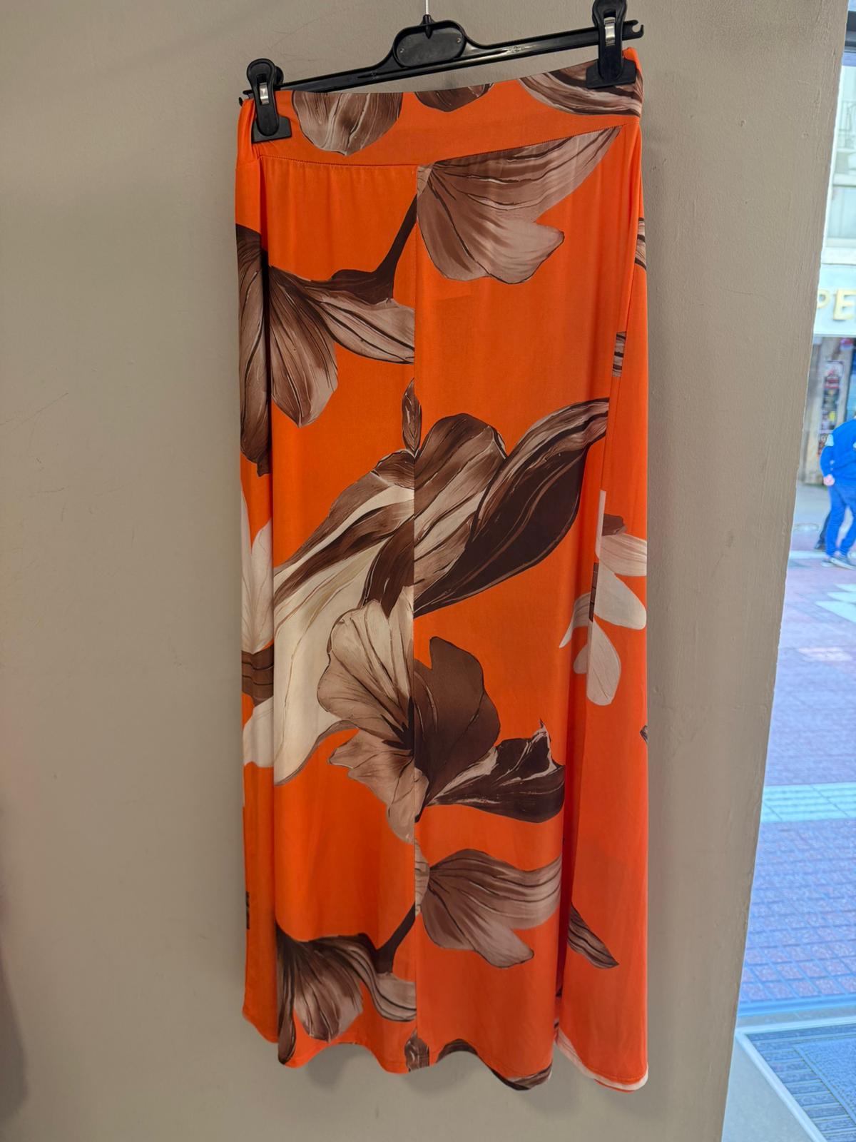 Falda Maxi Floral Tropical con Cintura Elástica
