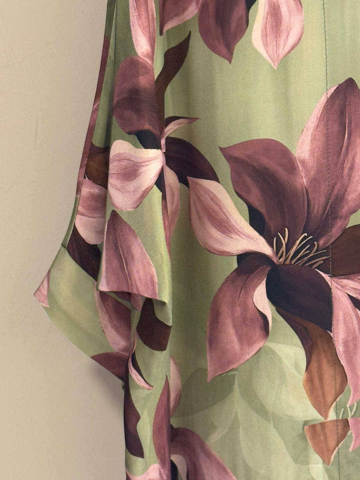 Kimono Largo Floral Clemátide