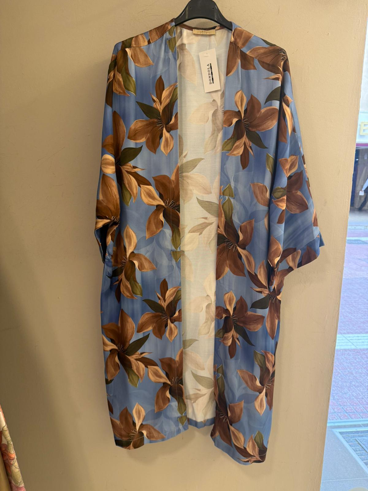Kimono Largo Floral Clemátide
