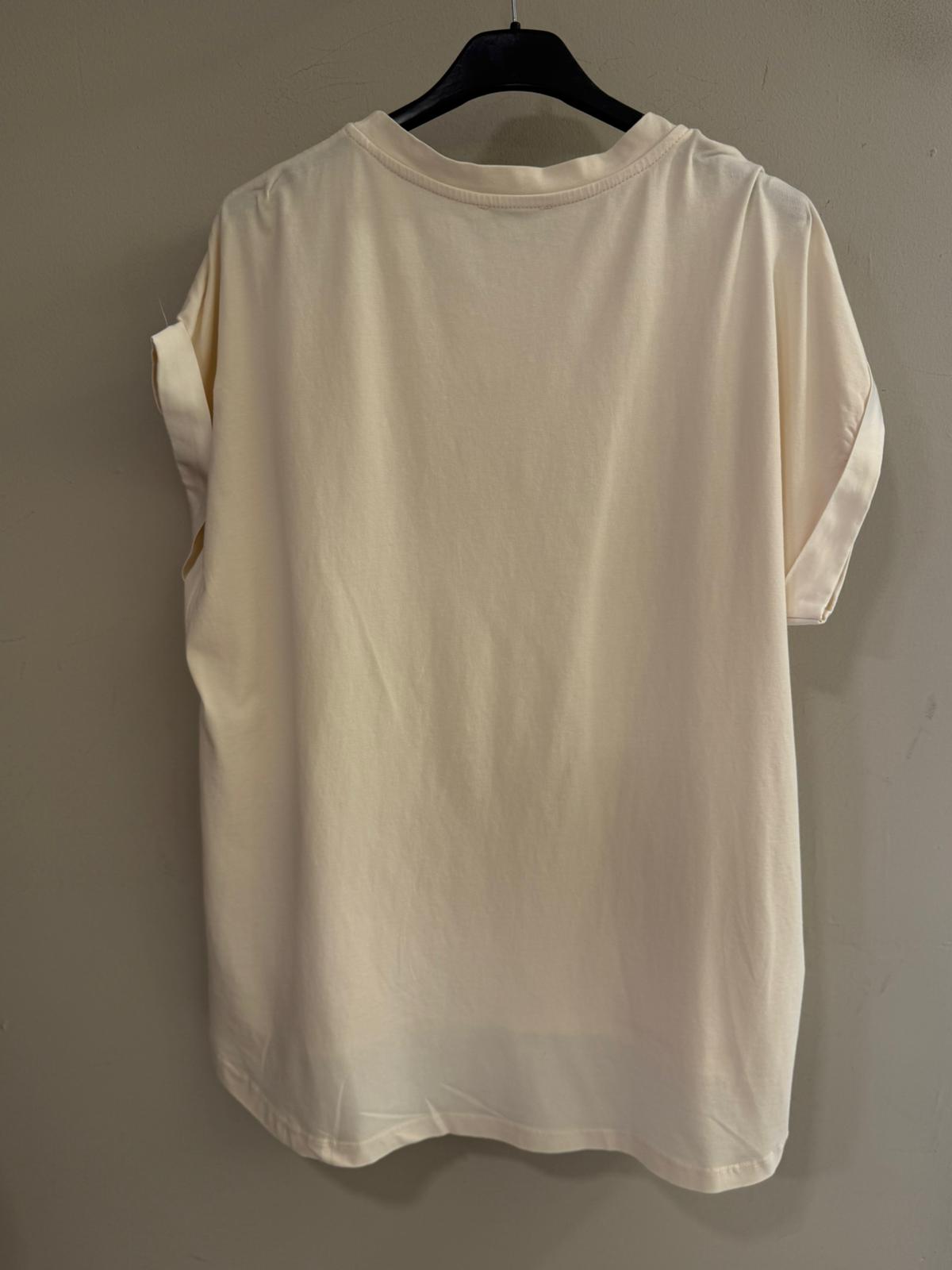 Camiseta Oversize Satinada Cuello Redondo