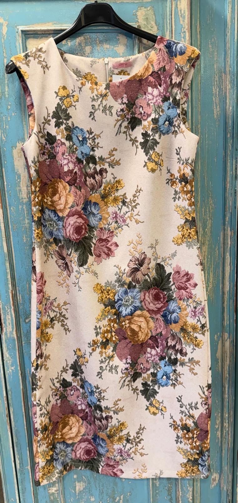Vestido Midi Jacquard Floral – Estampado Bouquet Vintage