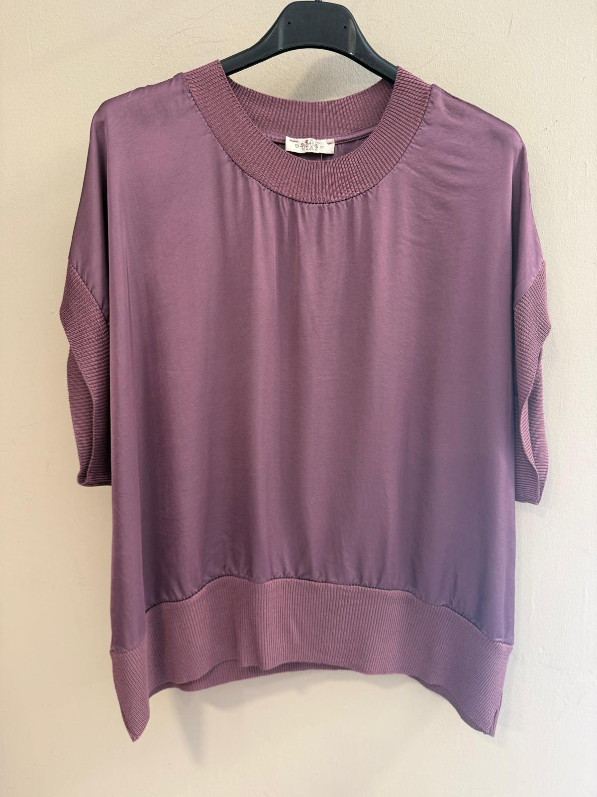 Camiseta Satinada Acabados Rib