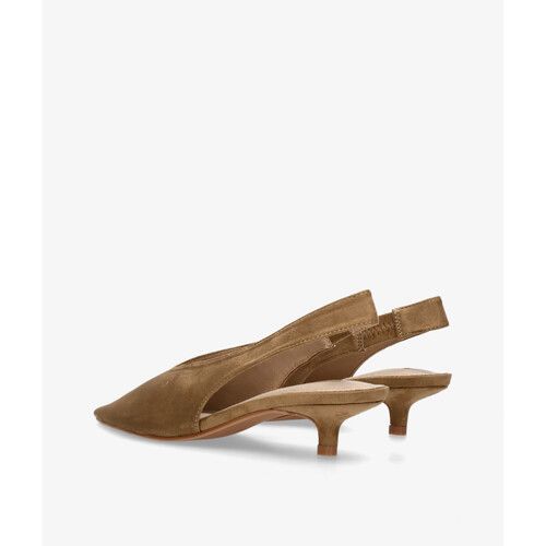 Zapato Salón Destalonado Taupe tacón 4 cm