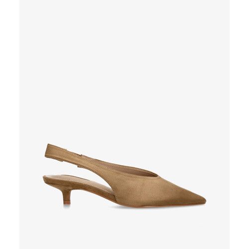 Zapato Salón Destalonado Taupe tacón 4 cm
