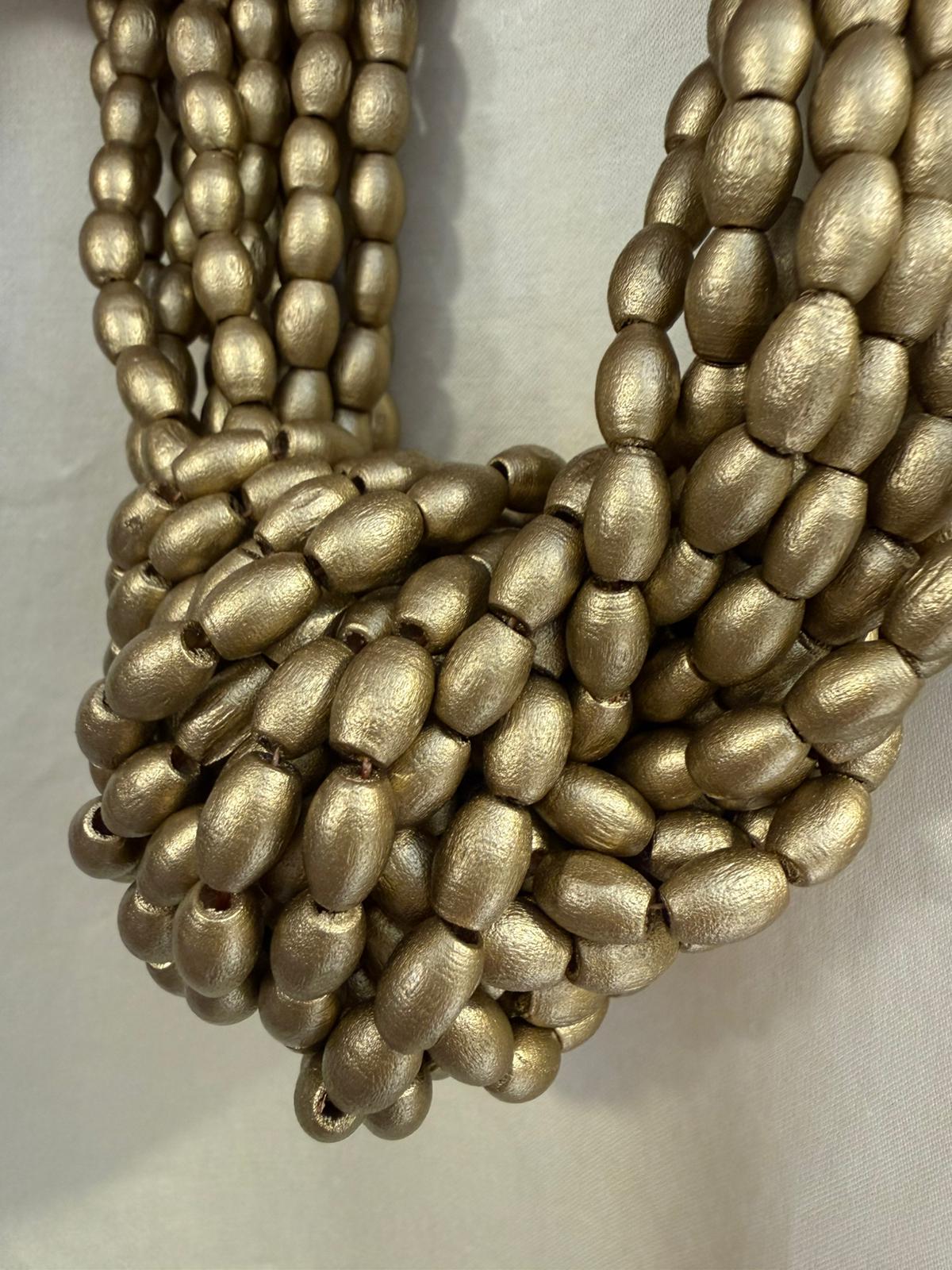 Collar Multivuelta Nudo dorado