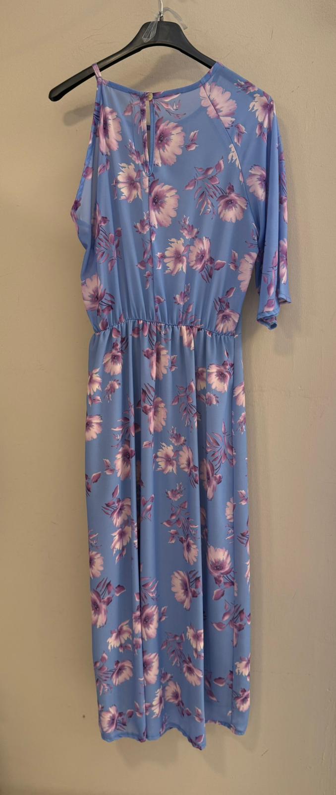 Vestido Gasa Floral Asimétrico