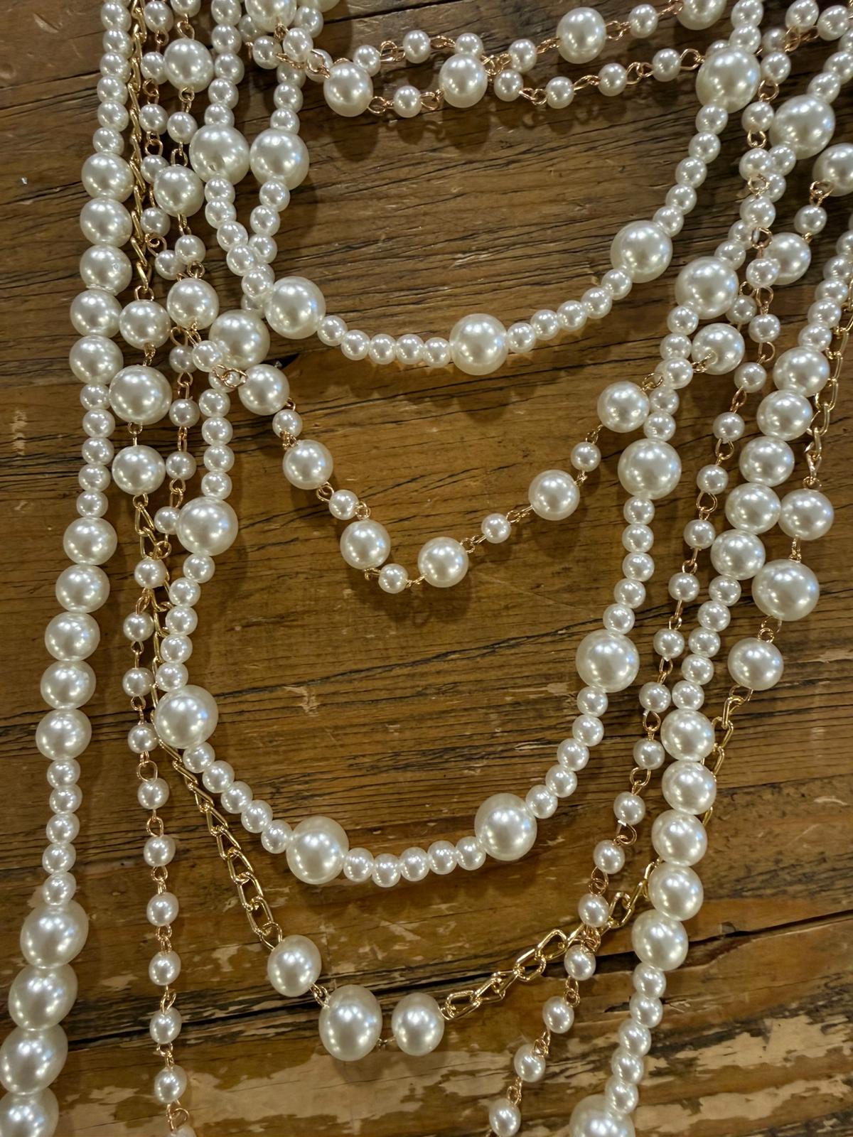 Collar Perlas y Cadena Multivuelta