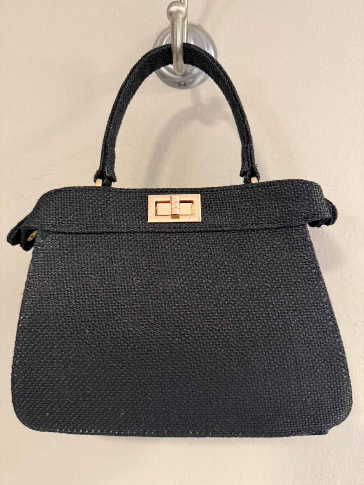 Bolso Rafia Natural Doble Compartimento