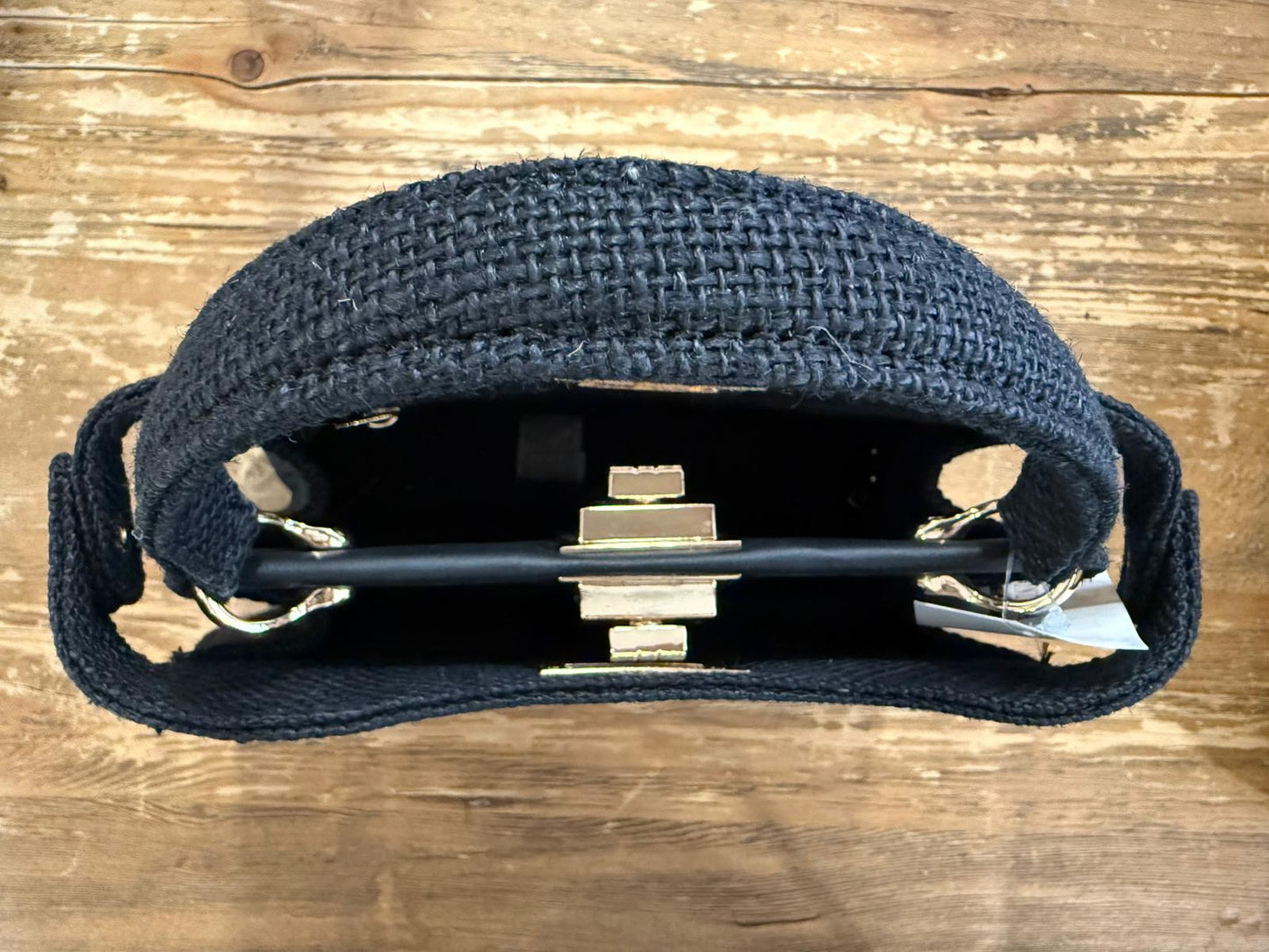 Bolso Rafia Natural Doble Compartimento