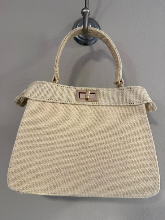 Bolso Rafia Natural Doble Compartimento