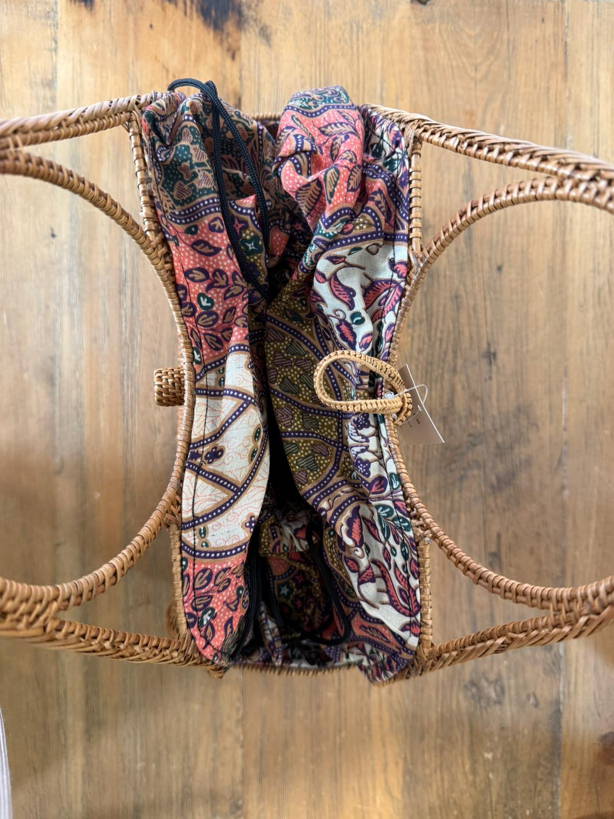 Capazo Ratán Saco interior Estampado