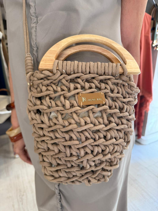 Bolso Nudos Topo  Asas de Madera