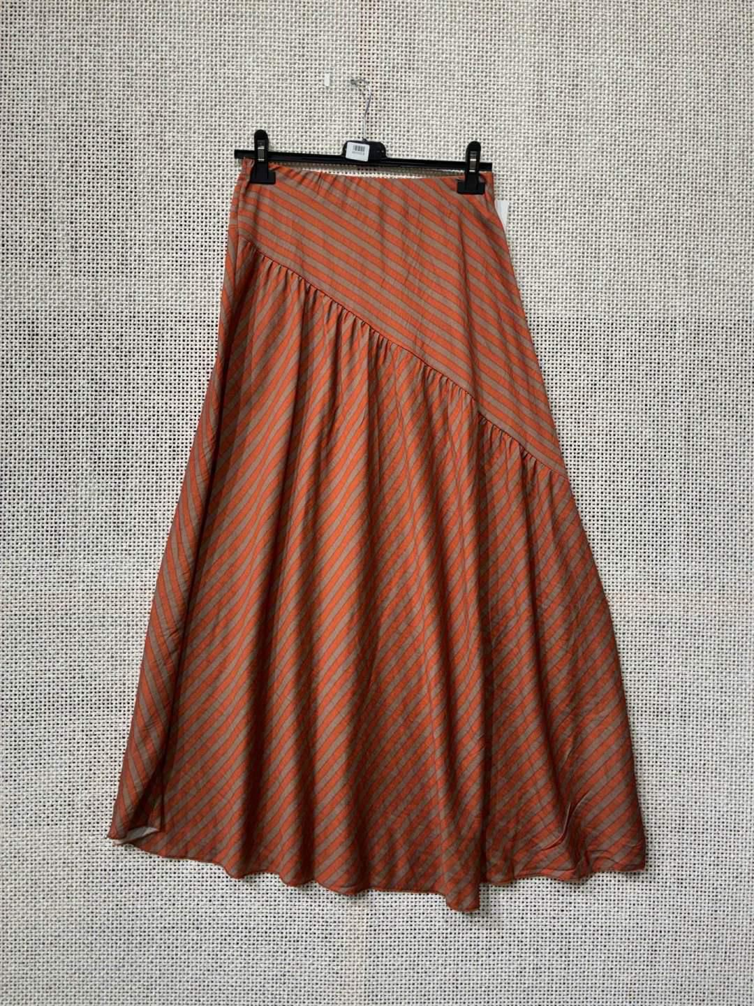Falda Rayas Naranja con Topo