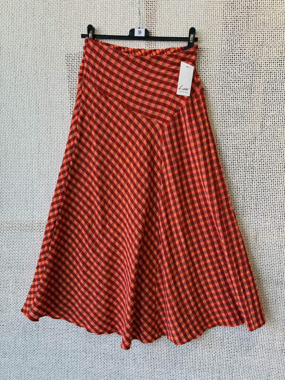 Falda Midi Vichy Bámbula