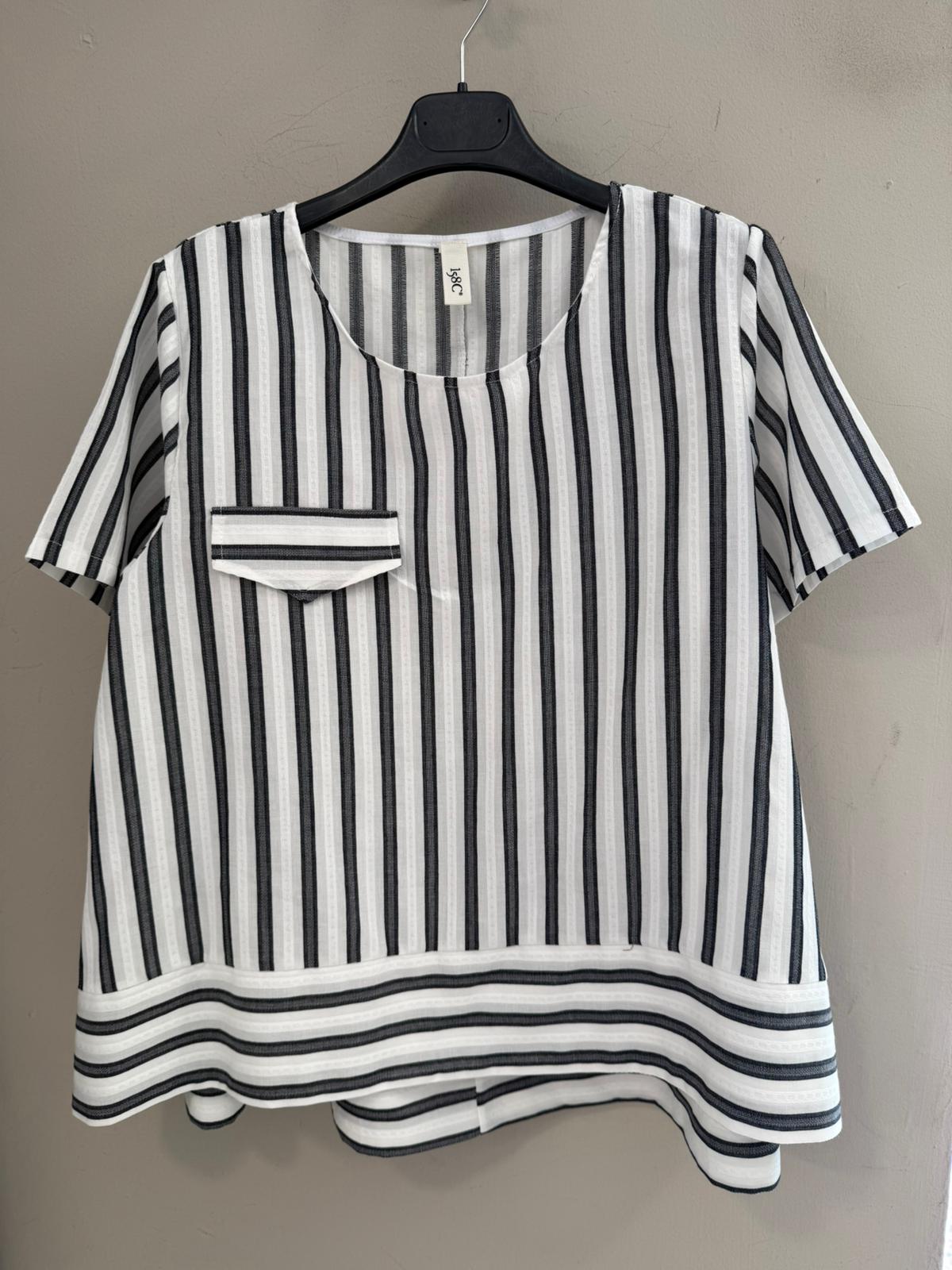Blusa Rayas con Bolsillo