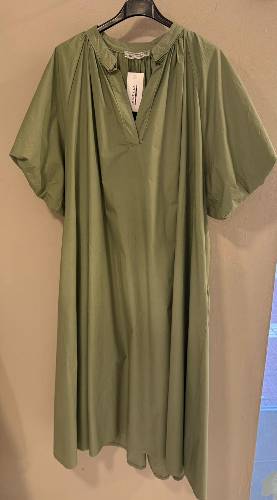 Vestido manga abullonada 100%algodón