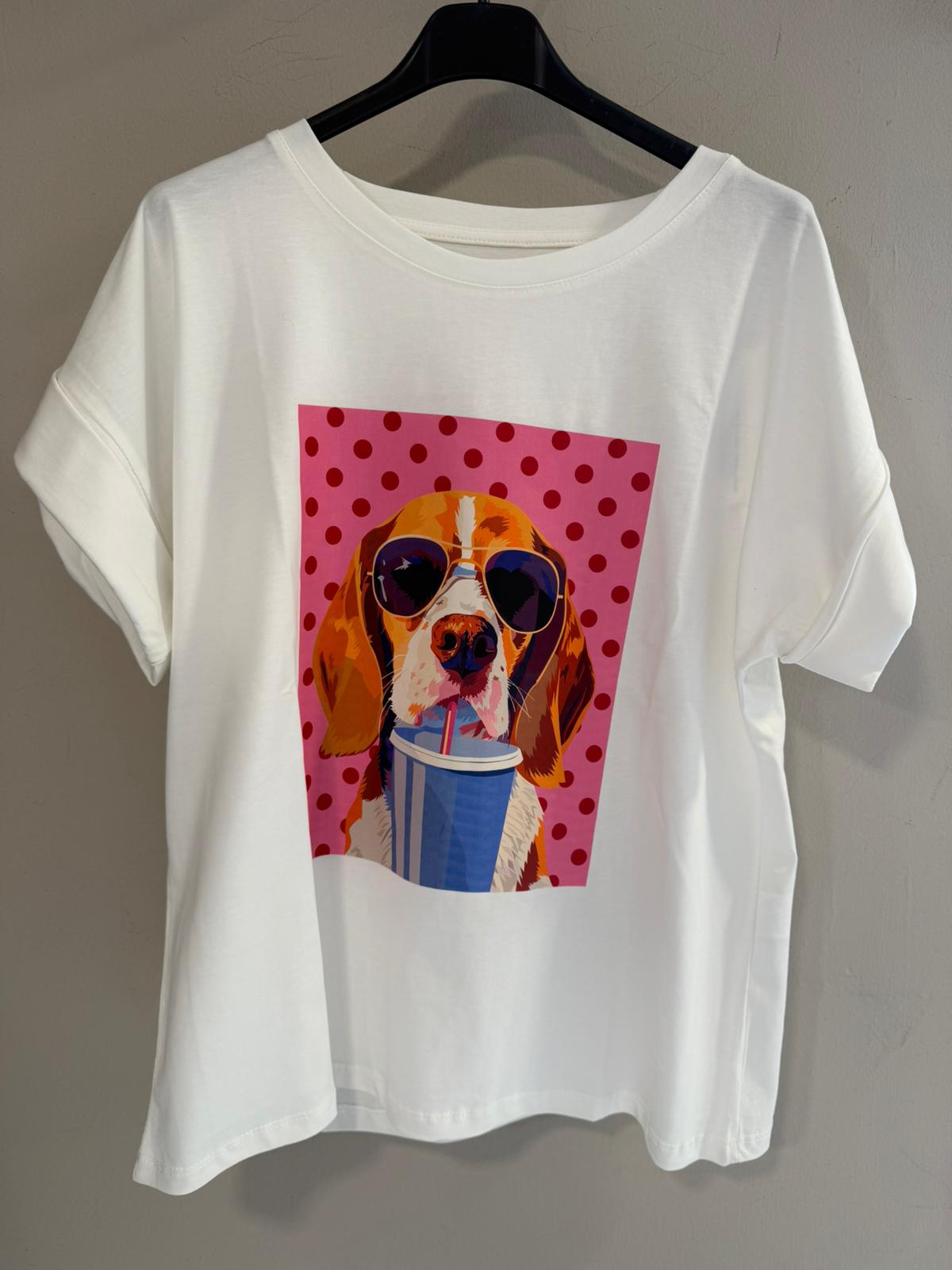 Camiseta basset  refresco topos