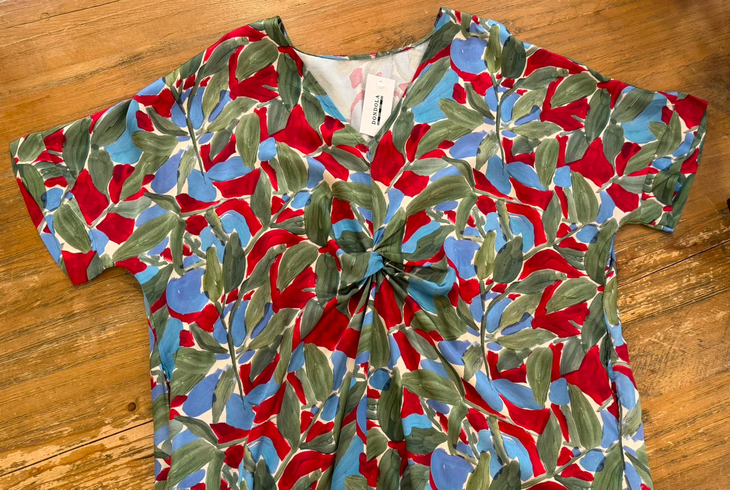 Vestido satinado estampado nudo