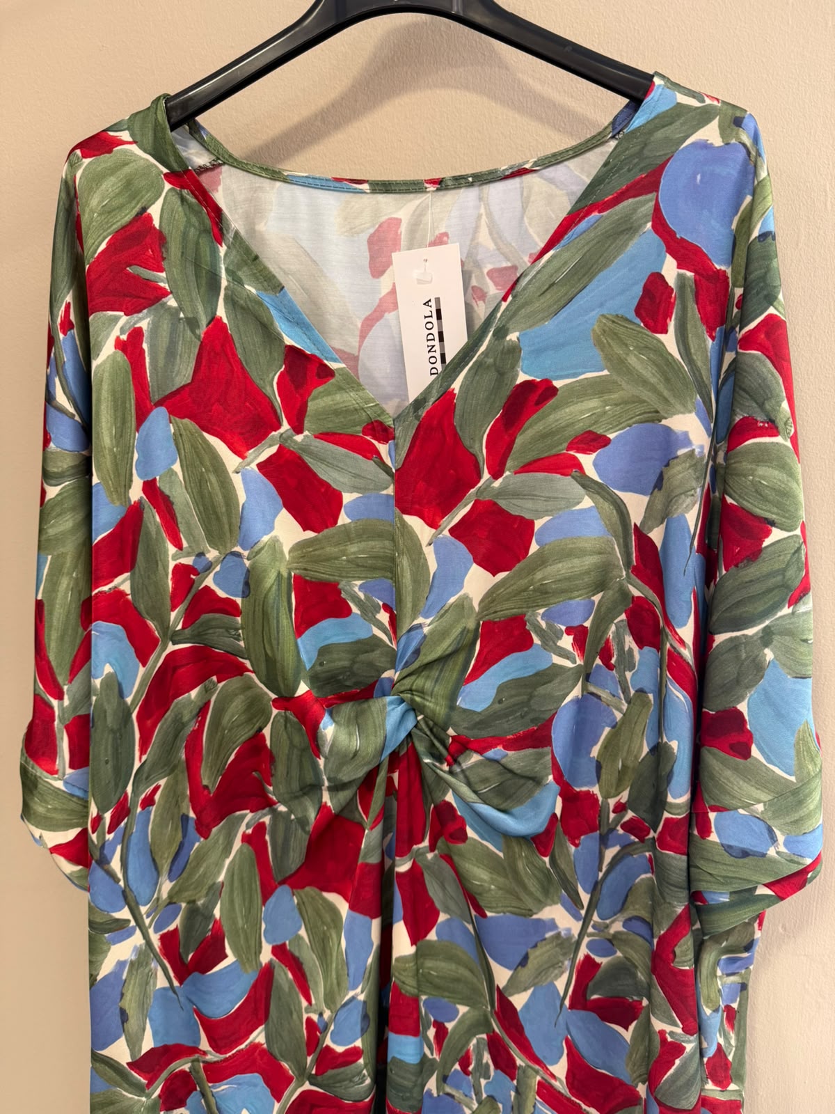 Vestido satinado estampado nudo