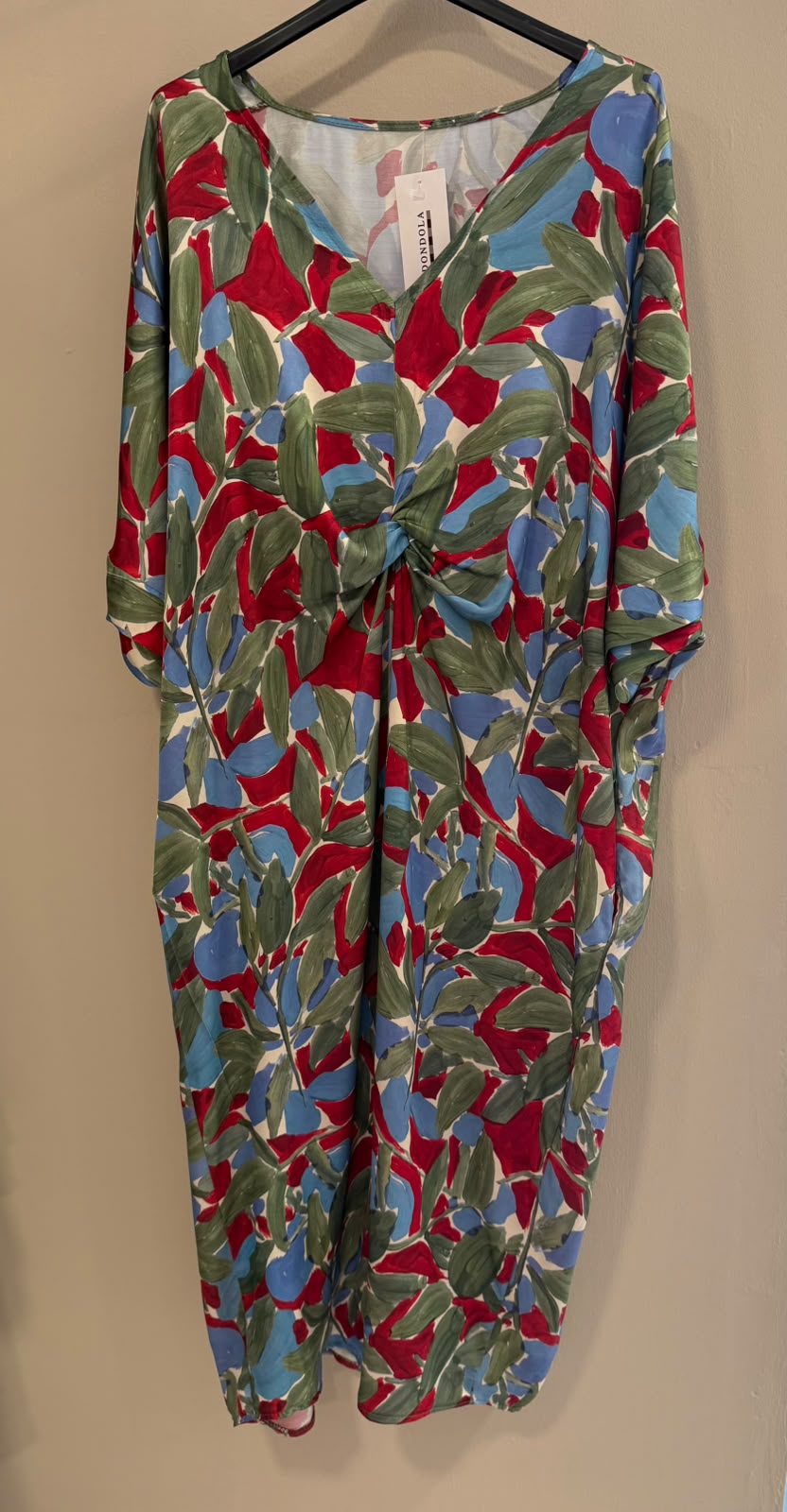 Vestido satinado estampado nudo